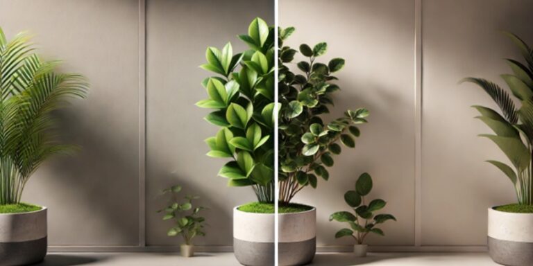 Comparation de fausses plantes à des vrais